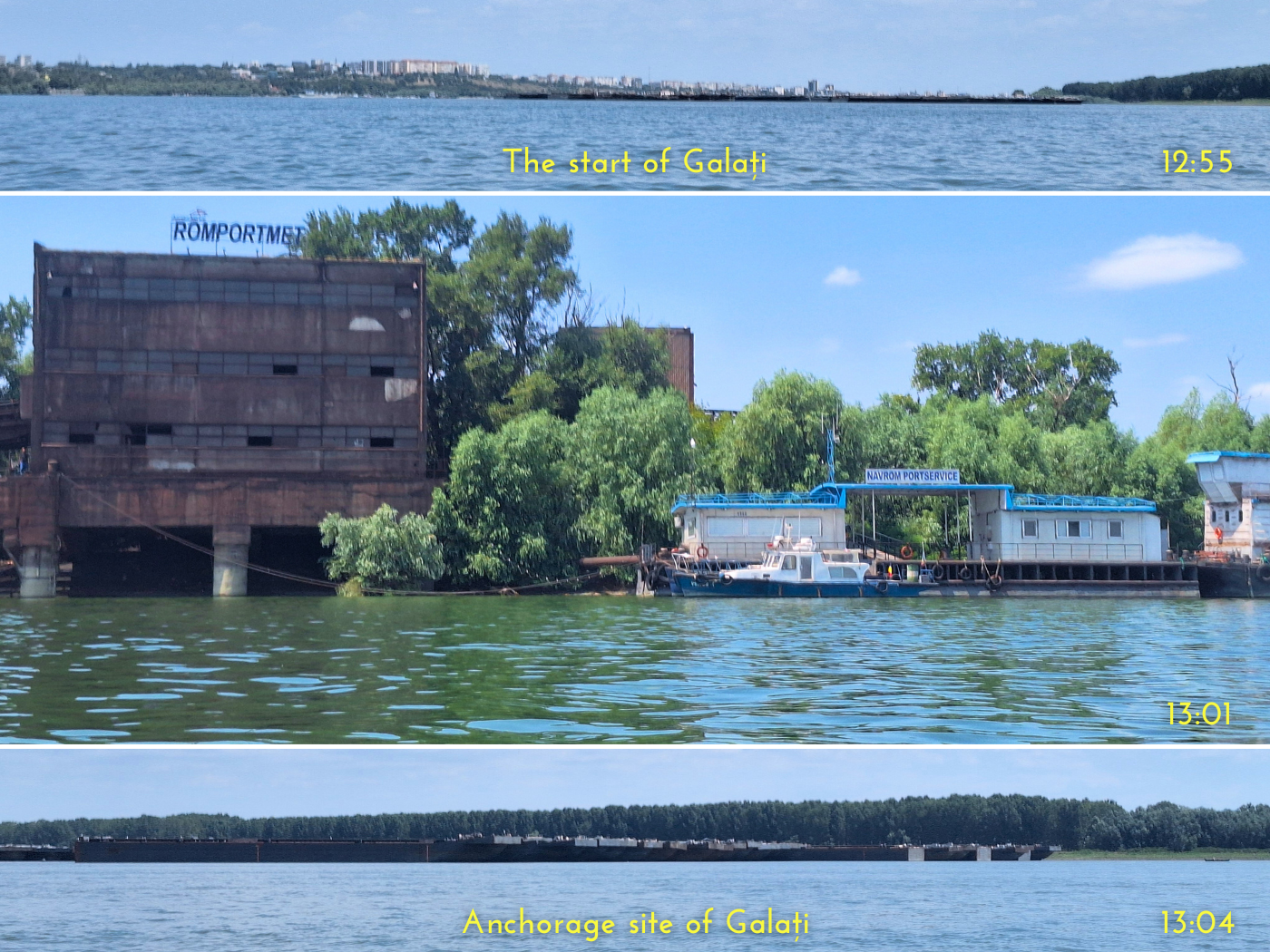 collage kayaking Galati Romania Danube River romportmet navrom portservice police customs immigration boat station