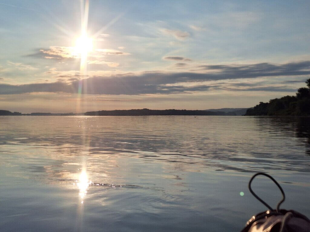 Kosuy Pozharevo island protected area Danube River Bulgaria kayaking sunrise heat wave