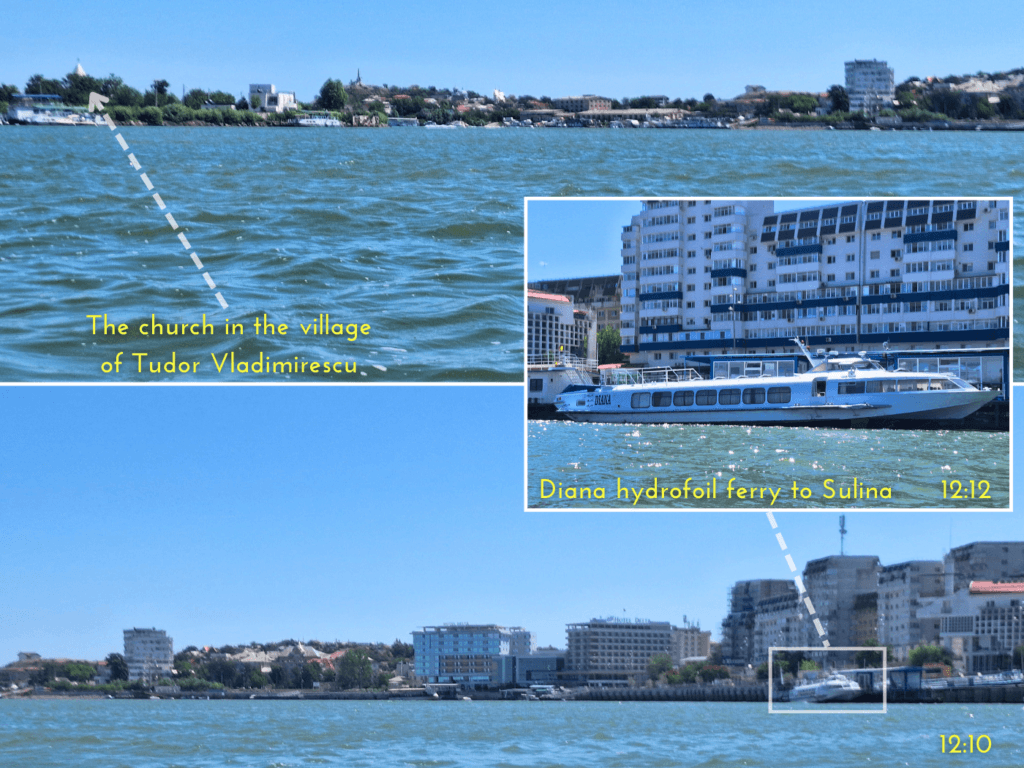 village of Tudor Vladimirescu Tulcea city Romania church hydrofoil fast high speed ferry Diana Danube Delta travel exploration Sulina travel