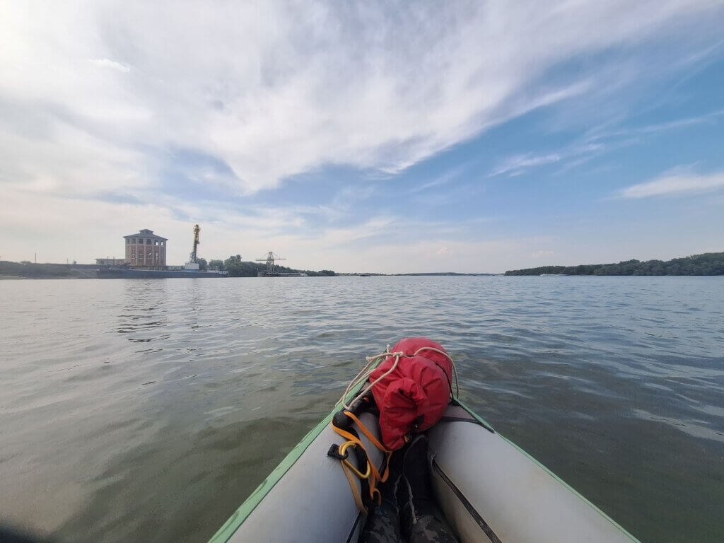 Chiscani port agricultural silos water tower Braila County Romania Danube River kayaking