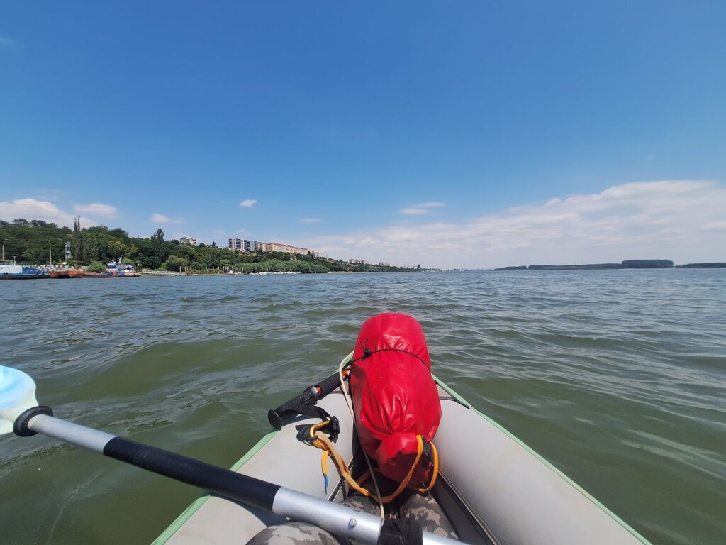 kayak trip day 82 Braila to Galati kayaking perspective inflatable Zucchini