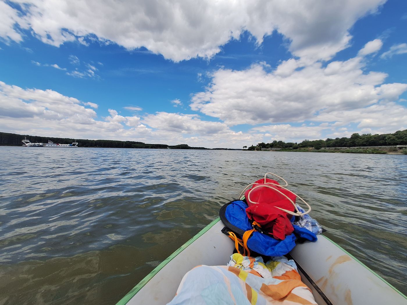 arriving in Silistra last city on the Danube in Bulgaria ferry Calarasi Romania kayak trip inflatable