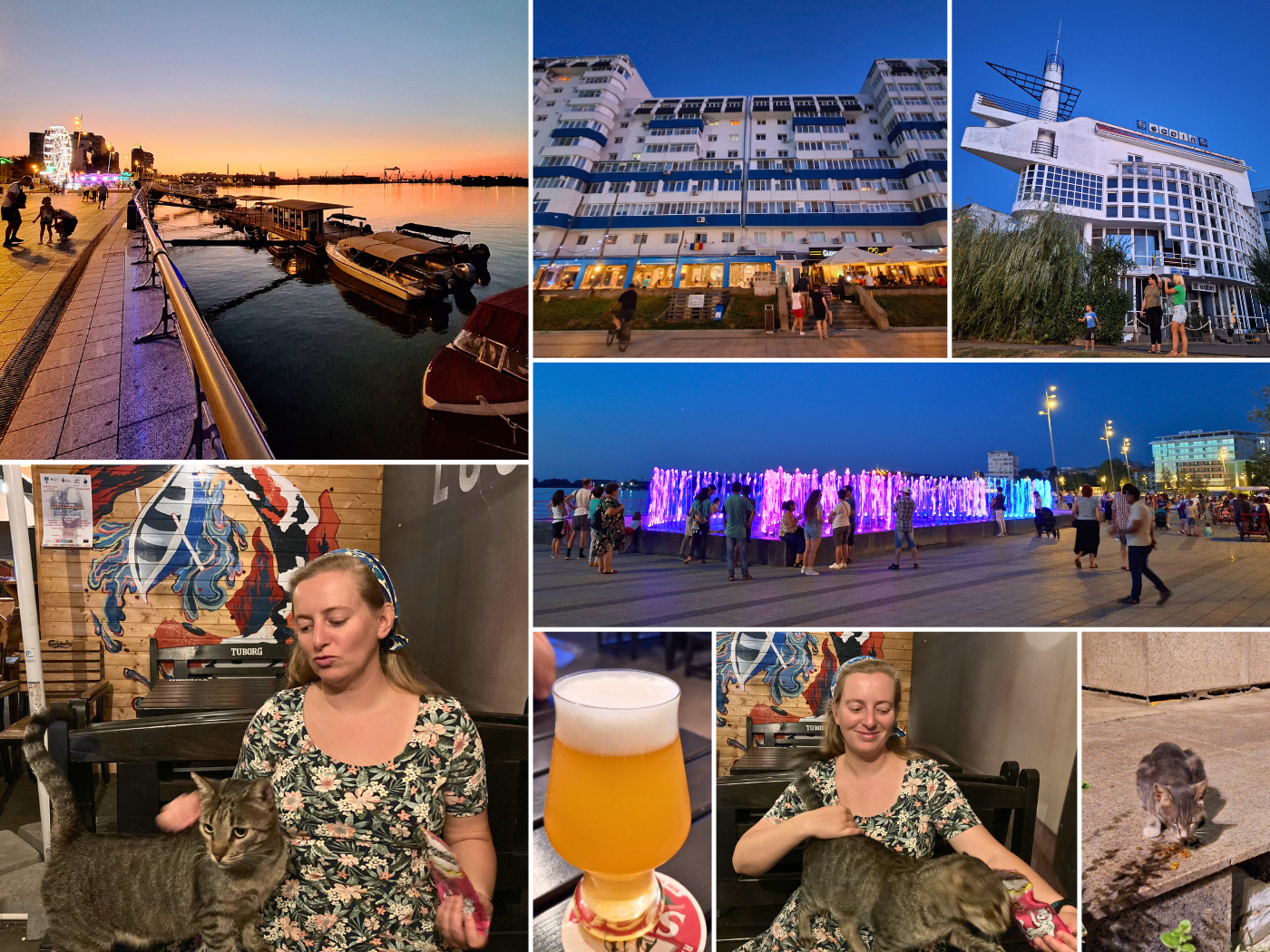 Iris Veldwijk birthday Romania Tulcea Danube River sunset craft beer stray cat dancing fountain