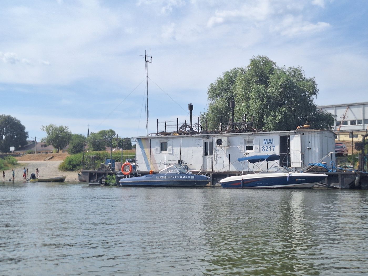 16 01 Harsova Romania water police base port of call politia de frontiera border cops travel by kayak to the Black Sea