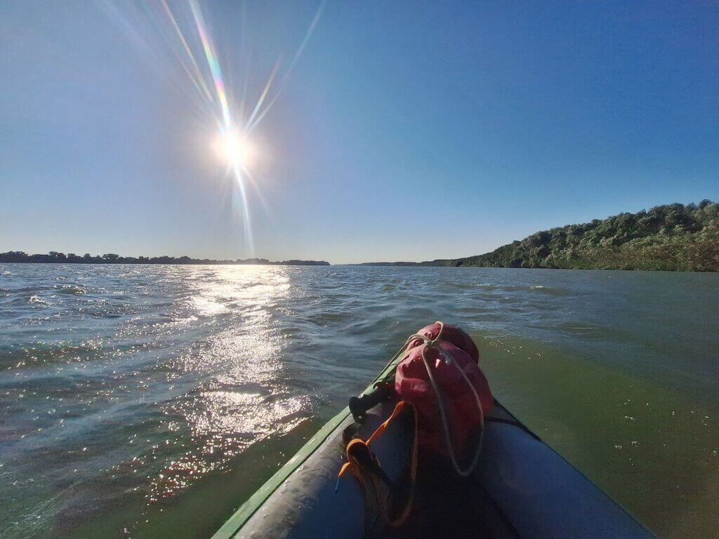 kayaking morning July 2024 sun Isaccea Danube River Romania