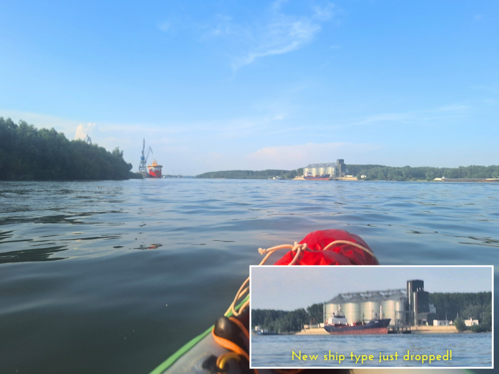 start of the Maritime sector of the Danube River Braila Romania port oil tanker deep draft vessels inland shipping Balkan travel to the Black Sea Delta access