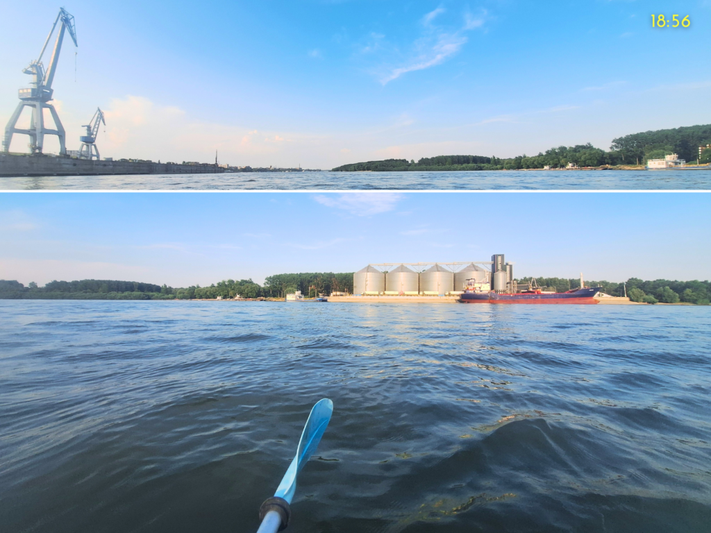 Danube River port of Braila Maritime sector start cranes oil tankers silos shipping Black Sea to the rest of the world Romania Balkan