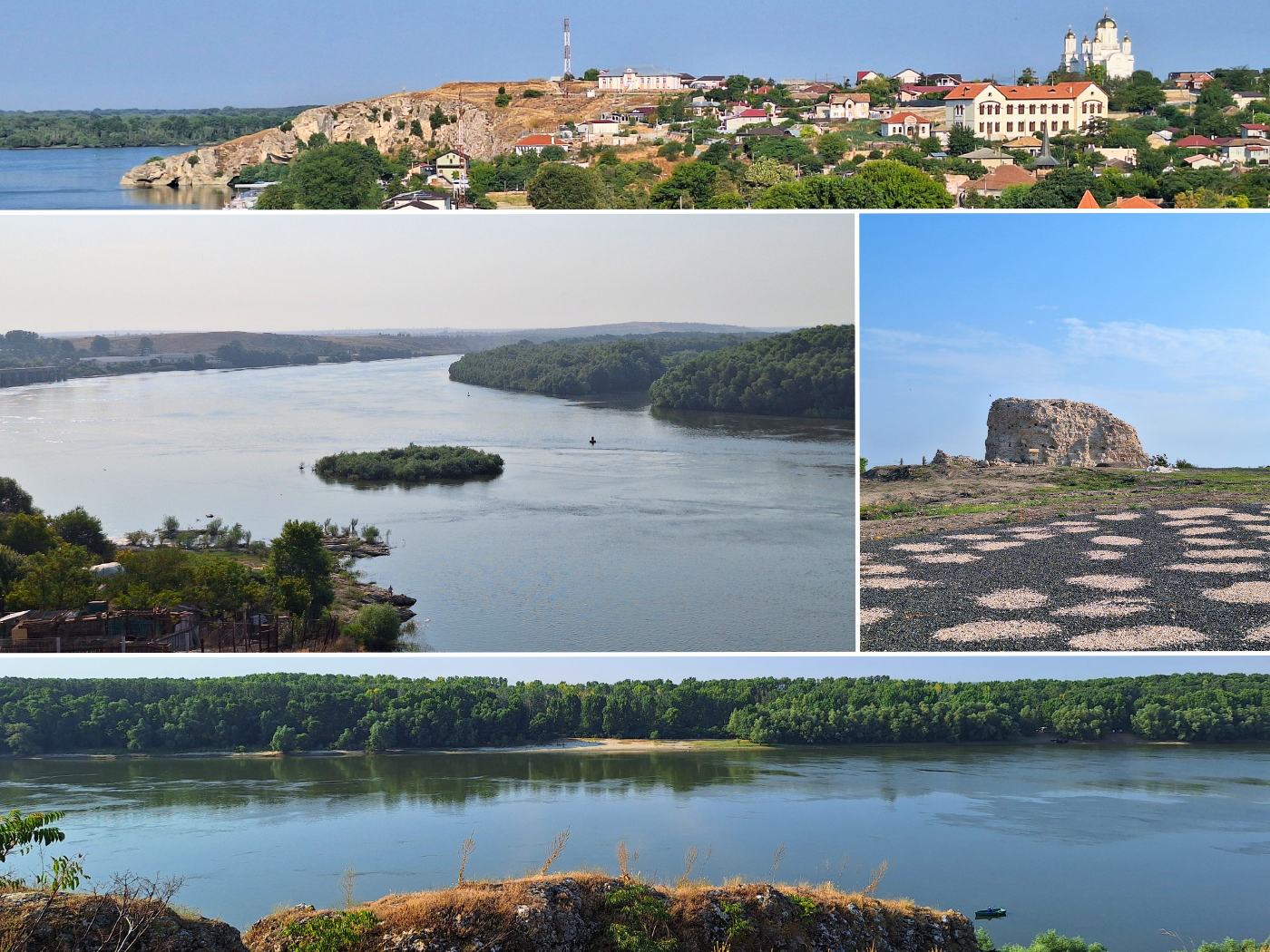 Danube River Harsova Carsium ruins roman castra settlement history archaeology views of the river islands channels forest beach
