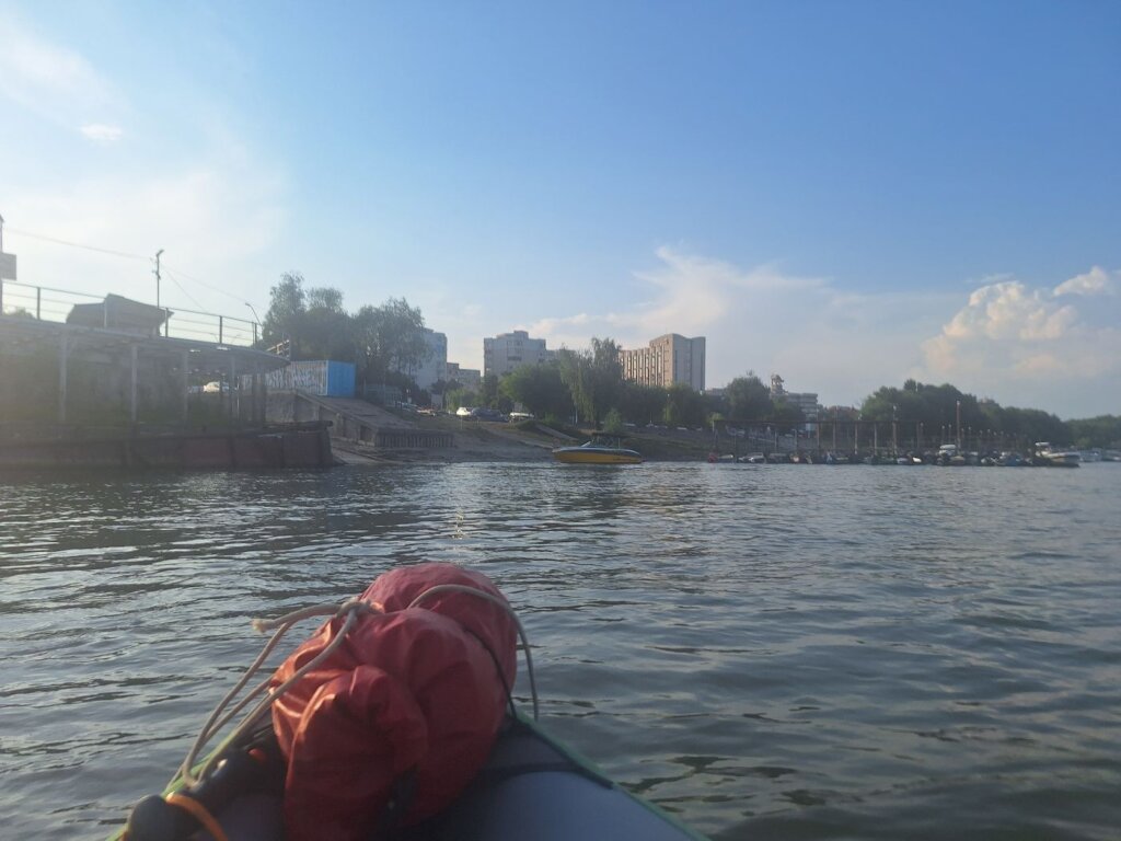 landing slipway arrival in Braila port city on the Danube River kayak trip 70 kilometers from Harsova day 81 to the Black Sea small speedboat hotel Raay pleasurecraft port