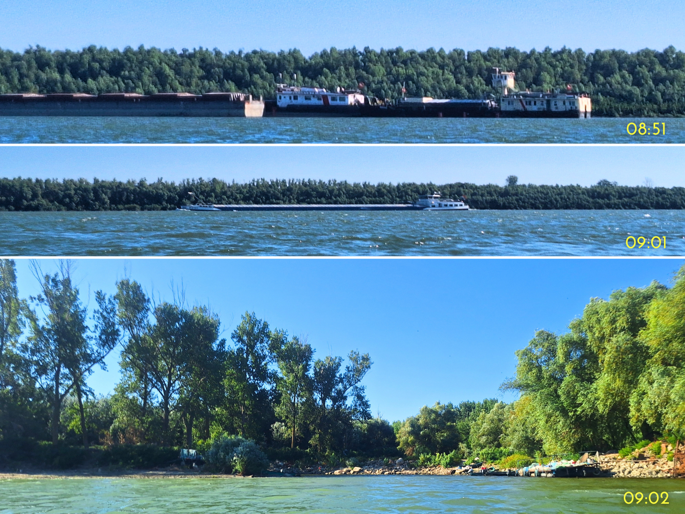 kayaking past little port on the Danube River Romania village boat connection Parches Somova lake system Danube Delta