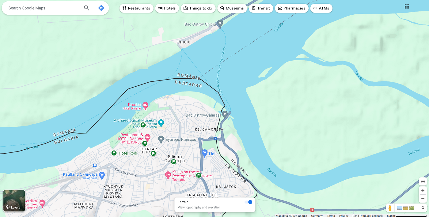 Border area Silistra Bulgaria Chiciu Calarasi Romania