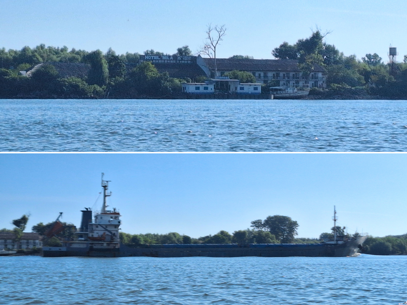 abandoned hotel Mila 35 Romania Tulcea Branch Danube River ship AMIR1 general cargo delta travel kayaking