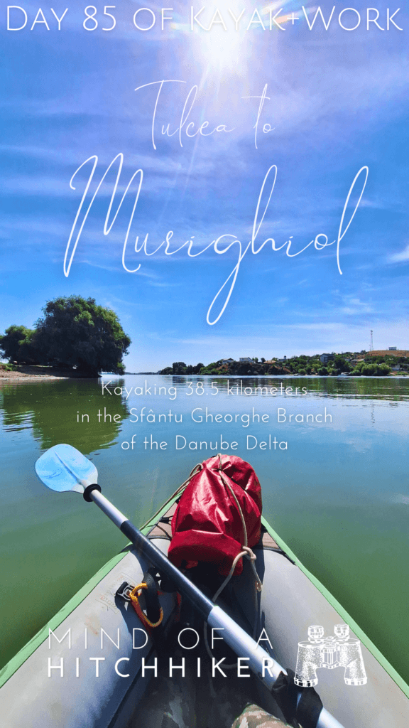 pin kayak trip day 85 Tulcea to Murighiol Sfantu Gheorghe branch Danube Delta kayaking Romania Nufaru
