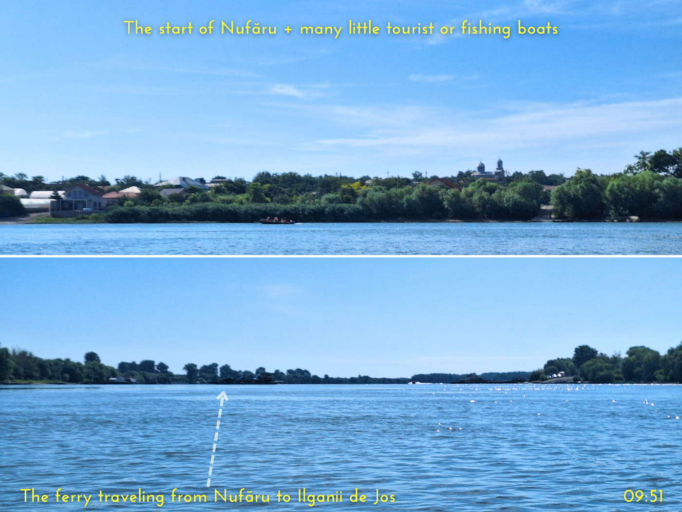 Nufaru Village ferry to Ilganii de Jos Sfantu Gheorghe Branch Danube River kayaking the Delta