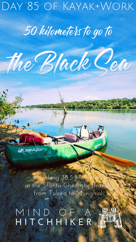 kayak and work day 85 Danube Delta kayaking Romania Sfantu Gheorghe branch to the Black Sea break on land