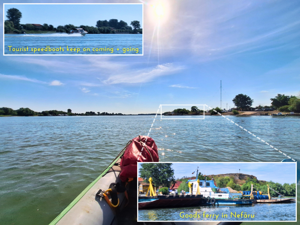 goods ferry Nufaru to Sfantu Gheorghe Island Ilganii de Jos branch Danube River speedboat tourism Romania