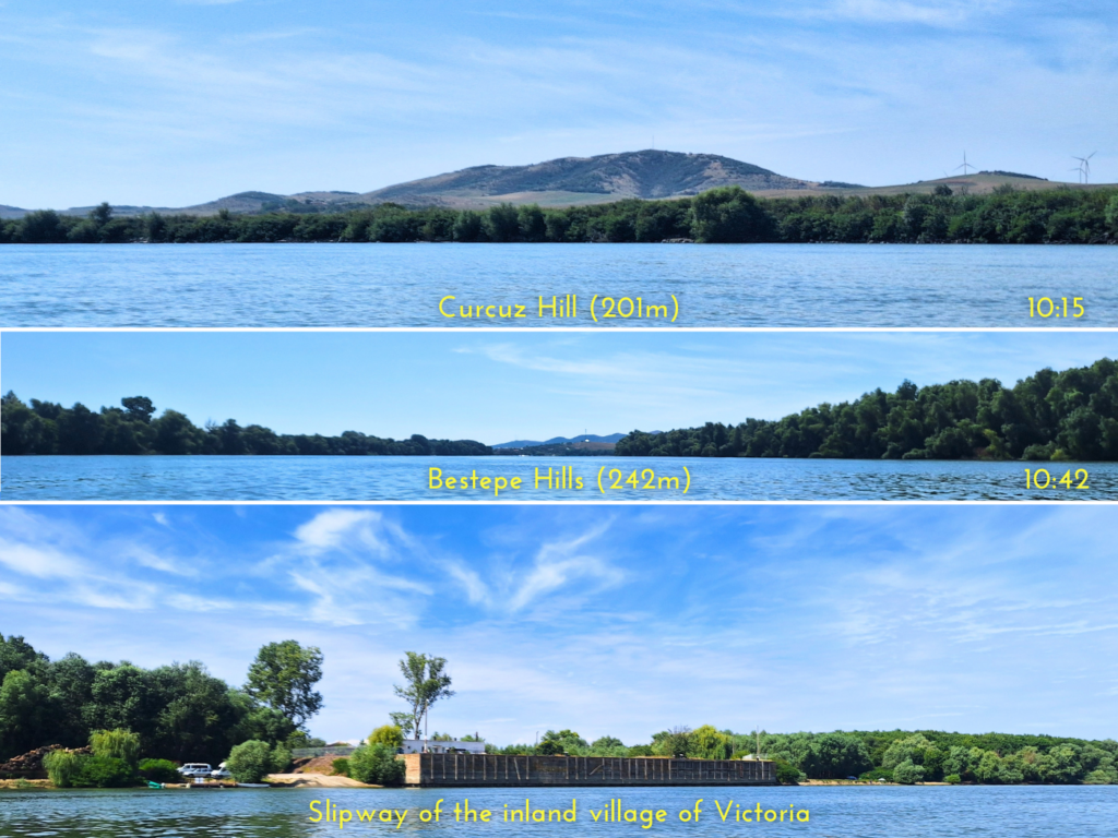 Dealul Curcuz Hill Bestepe hills Baltenii de Jos de Sus Mahmudia Romania Danube Delta river kayaking Victoria slipway boat ramp
