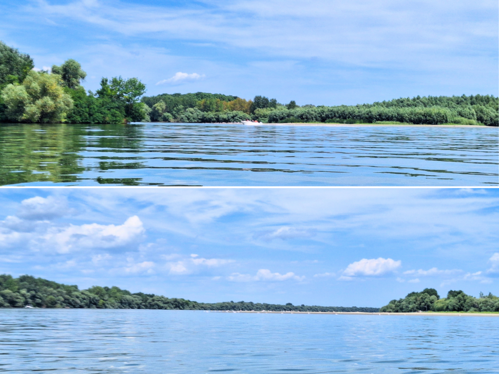 tourist boat near Murighiol Old Danube Dunarea Veche river bend bypass birdlife birdwatching tourism Romania Delta