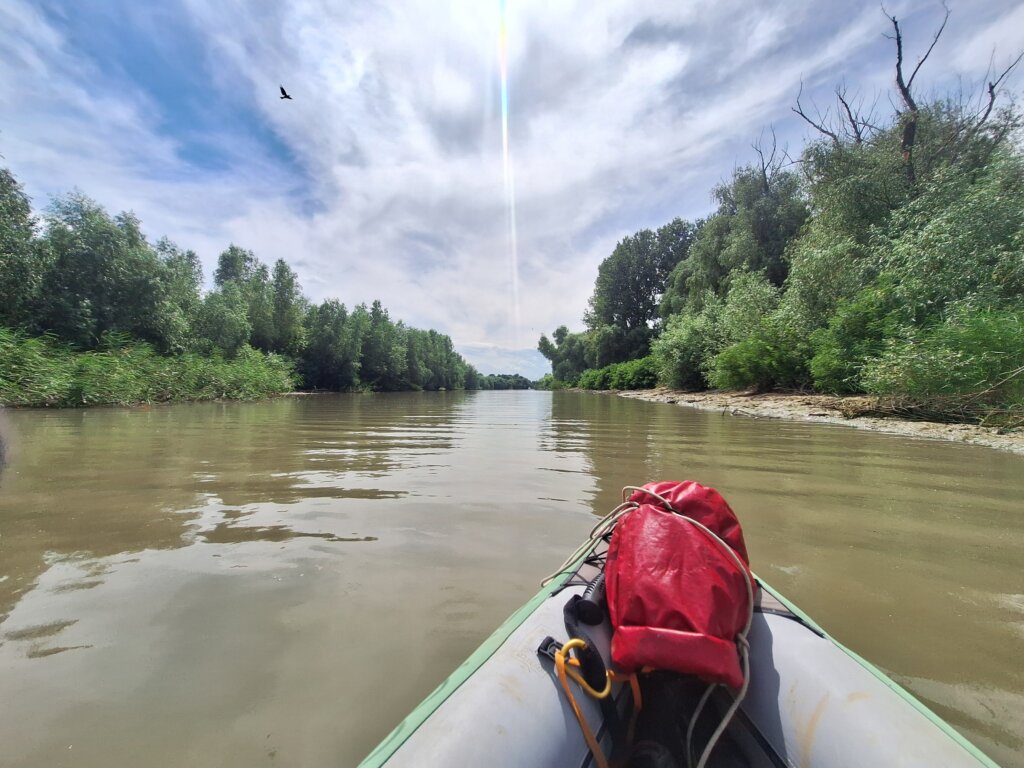 access canal to the port of Murighiol Romania Danube River Delta Sfantu Gheorghe Branch close to the Black Sea kayaking source to sea