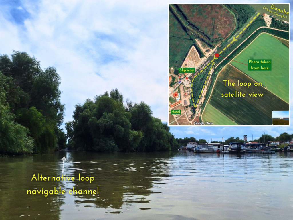 loop of Murighiol marina no traffic jams motor boats tourism travel Sfantu Gheorghe Danube Delta