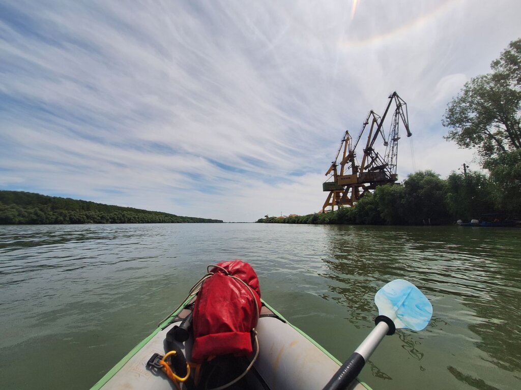 port of Mahmudia Danube Delta Sfantu Gheorghe Branch cranes river inland shipping