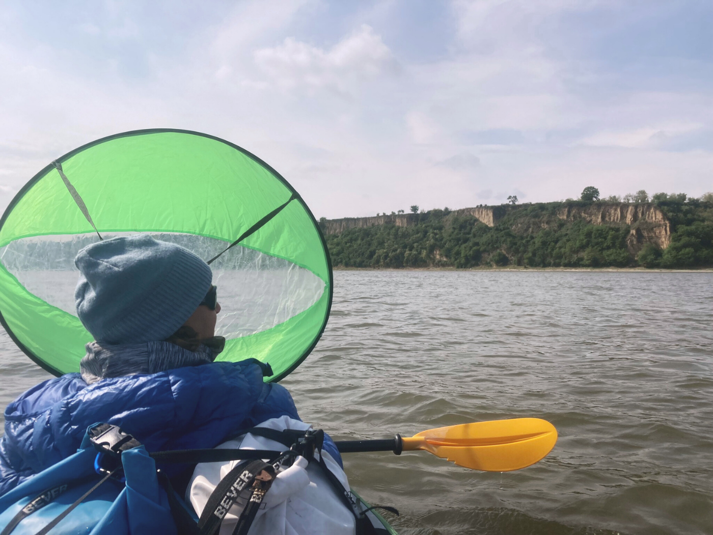 Kayak+Work Day 56 Stari Slankamen to Novi Banovci loess cliffs of Danube Serbia sailing featured photo