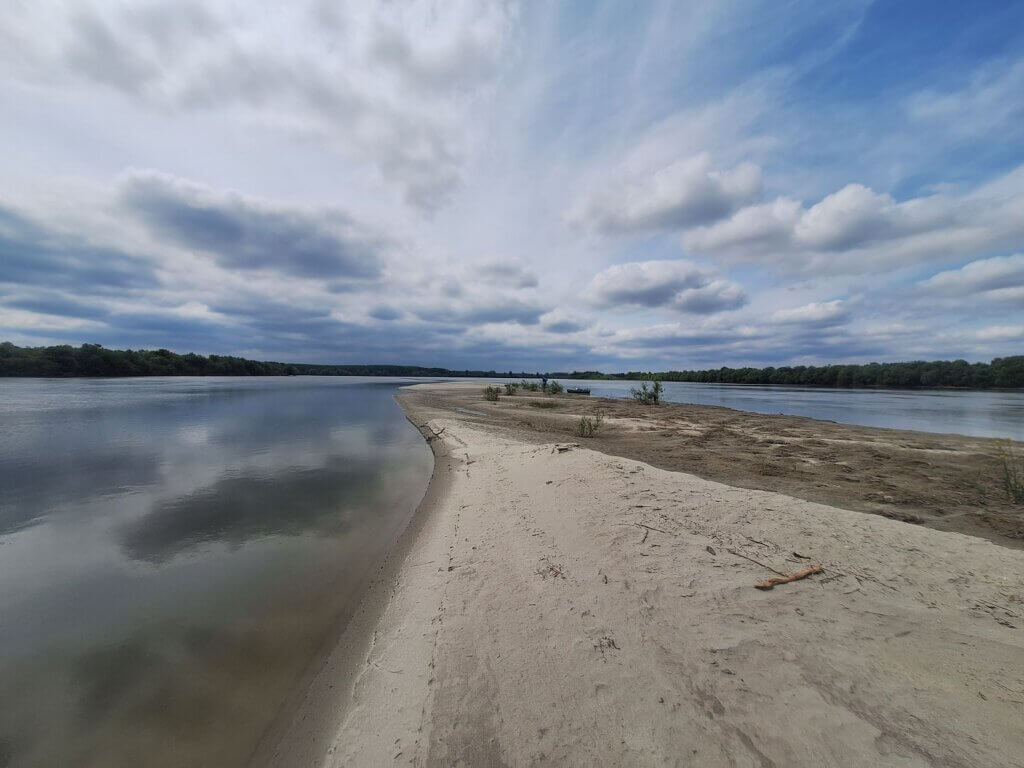 beautiful Danube River island beach near Belegish Serbia kayaking adventure