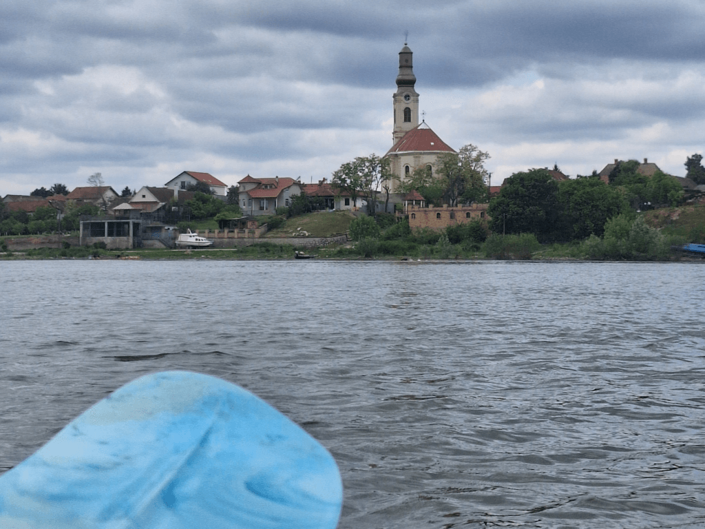 Church of Stari Banovci near Belgrade Novi Banovci Danube River travel