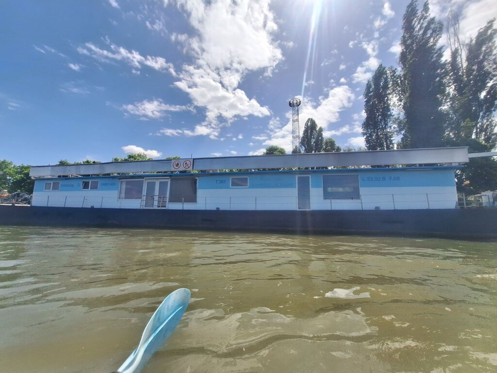 boat gas station refueling in Smederevo Serbia petrochemicals Danube River