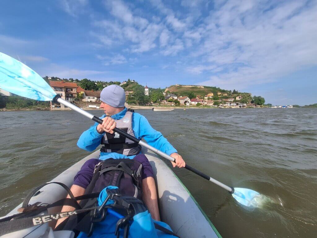 Jonas kayaking Stari Slankamen Serbia