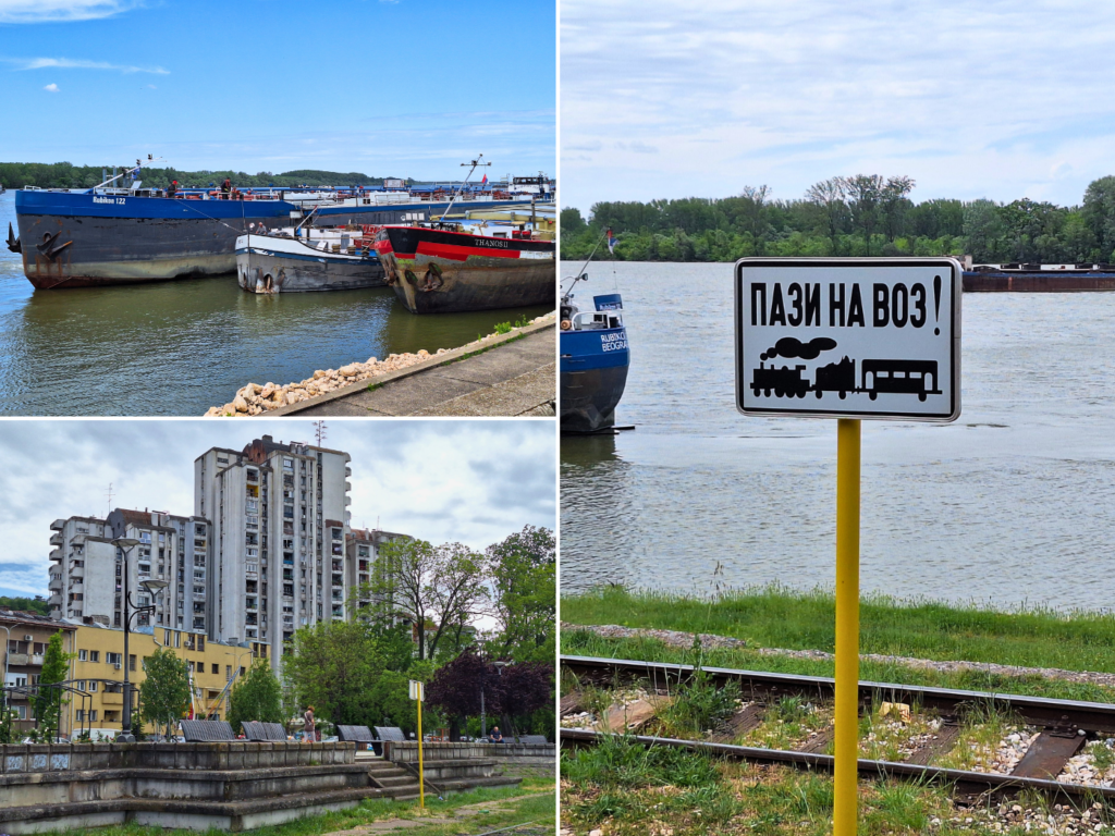 Smederevo Danube River park kej port train rail shipping commieblocks Serbia Rubikon Bulgaria