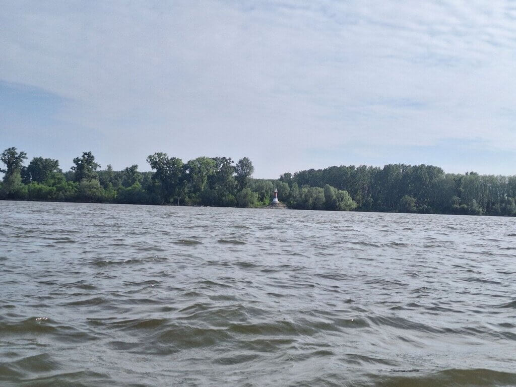 Tisza River Tisa lighthouse beacon flashing Danube River confluence