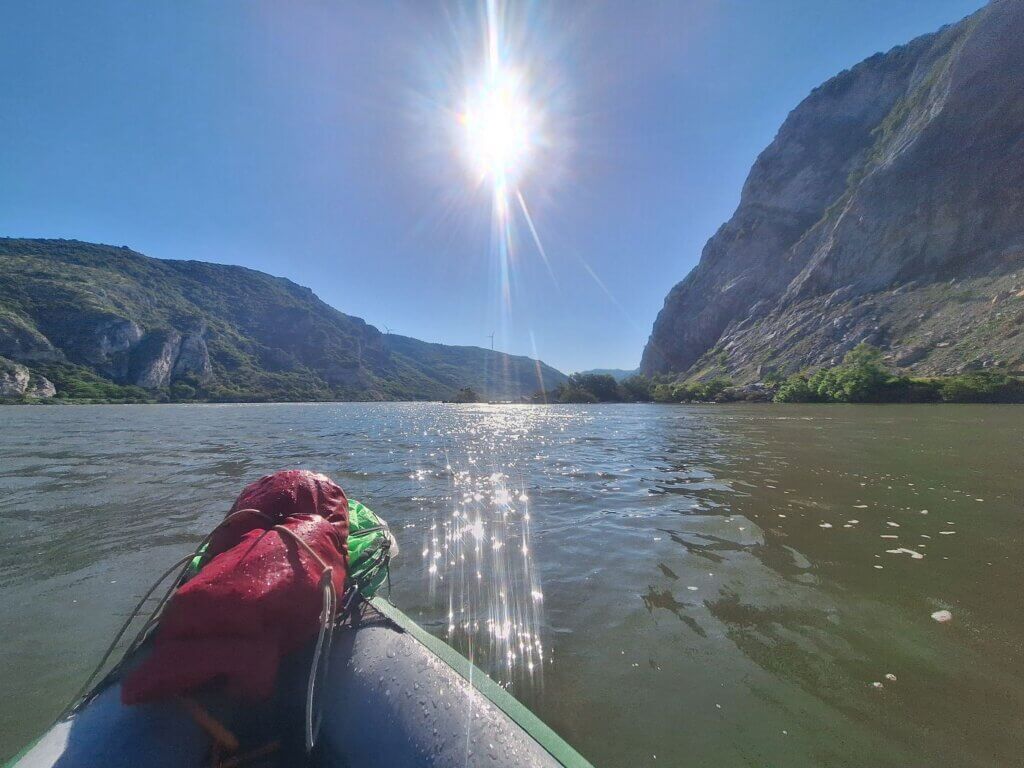 entering Golubac Gorge Iron Gate start weird currents kayaking Danube River