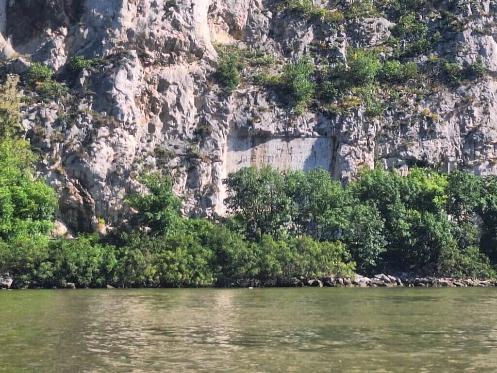 Danube Romania Commemorative plaque of the regularization of the Lower Danube Iron Gate Golubac Gorge Ferencz Joszef Franz Joseph I of Austria