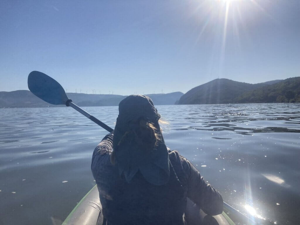 Iris Veldwijk kayaking Danube River Golubac djerdap lake Serbia Romania border Fortress