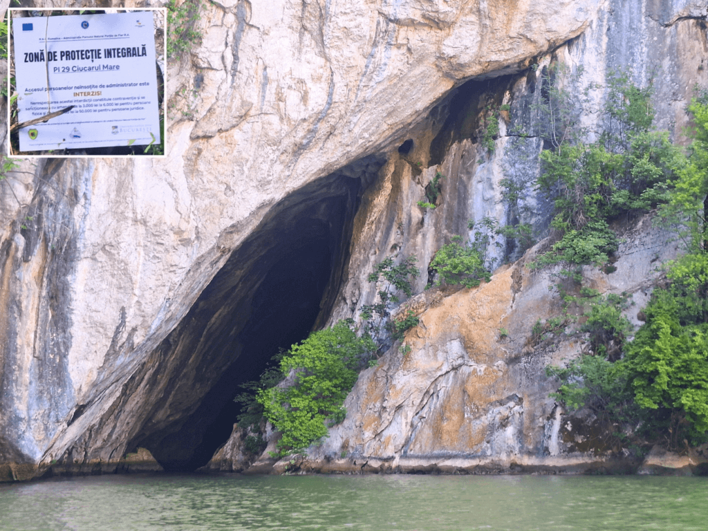 Ponicova cave natural protected zone Romania Danube River Cazanele Mari Veliki Kazan Klisura Gorge Great Kazan Gorge spelunking kayaking