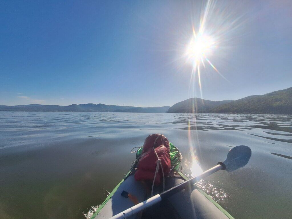 Golubac Fortress on Djerdap Lake Serbia distance kayaking Danube River Iron Gate