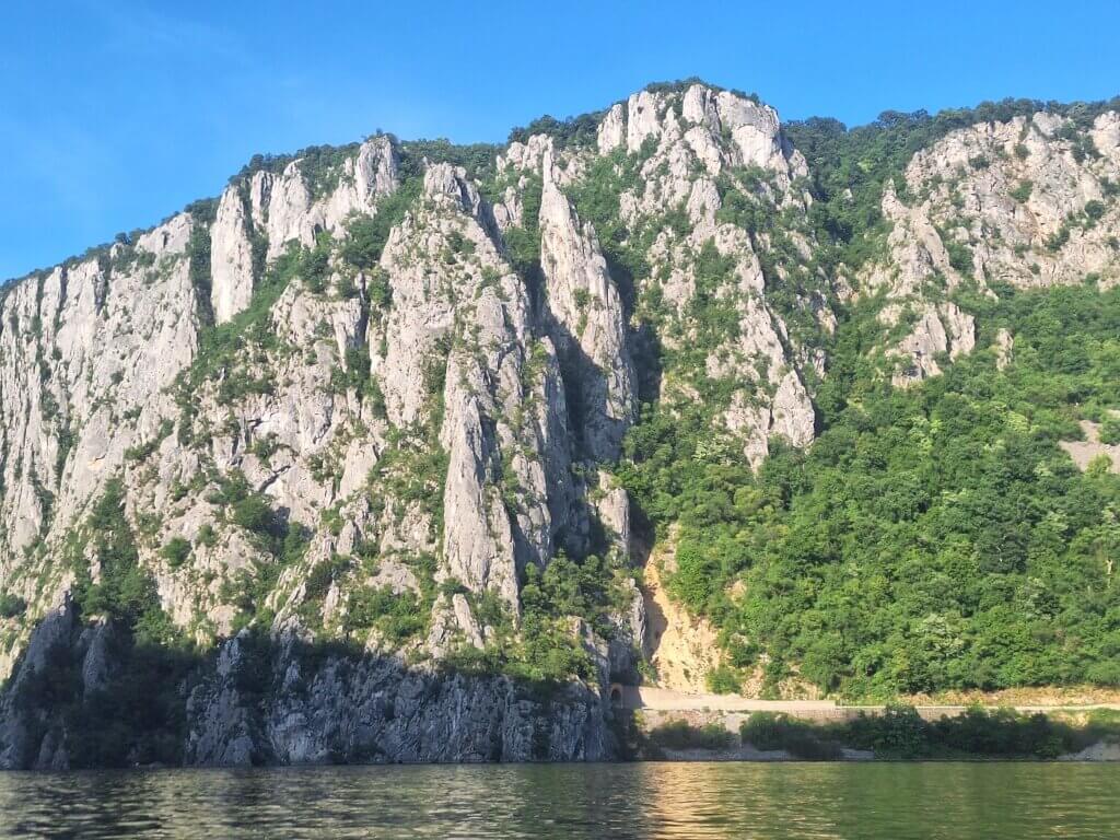 Tunnel Serbia State Road 35 Danube River cliff rock Cazanele Mari Veliki Kazan Klisura Gorge Great Kazan Gorge