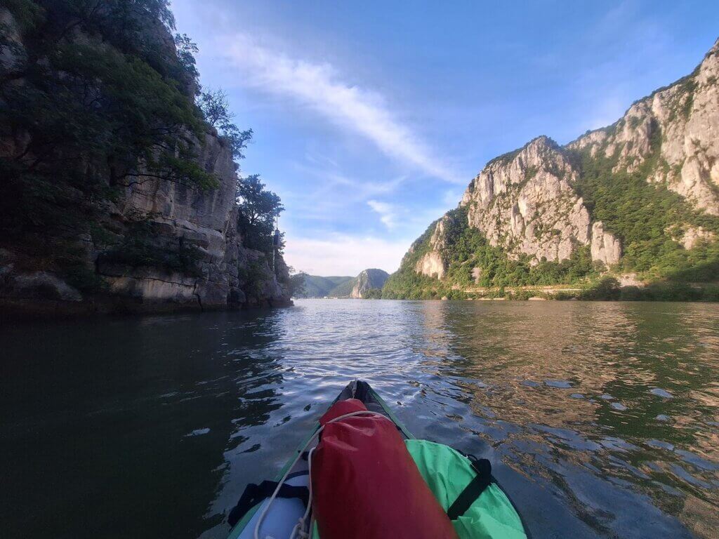 Danube River Cazanele Mari Veliki Kazan Klisura Gorge Great Kazan Gorge exit Gulf of Dubova Romania border spectacular beacon shipping navigation