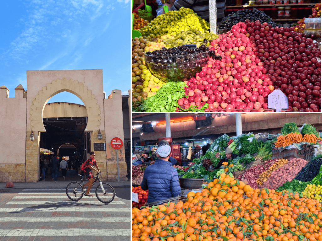 Souq el Had Morocco gate olives fruits vegetables