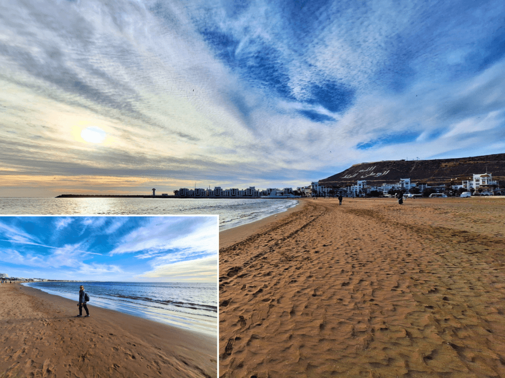 Agadir beach walk Morocco