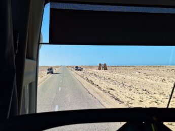 Tropic of Cancer Dakhla Western Sahara El Argoub crossing by bus overland travel West Africa