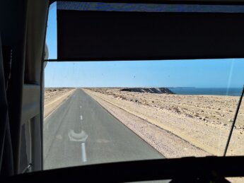 Atlantic Ocean Dakhla Lagoon Western Sahara route nationale 1 Morocco road trip travel