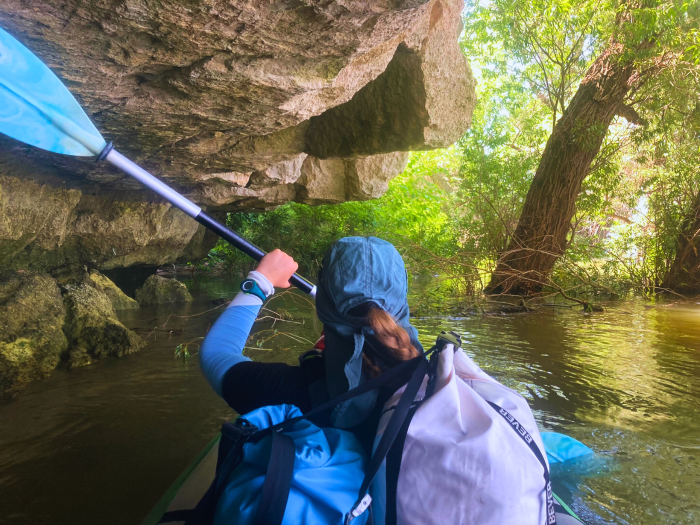 kayak trip day 74 Svishtov to Ruse Bulgaria southernmost point of Danube River cave cliff featured photo