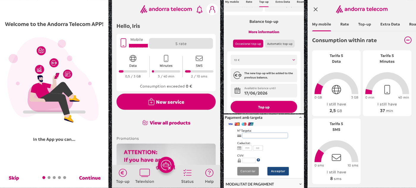 Andorra Telecom app mobile data consumption