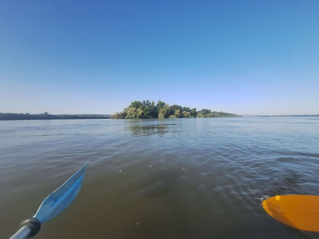 7 46 end of Vardim Island Bulgaria kayaking high water levels Danube River Europe Bulgaria