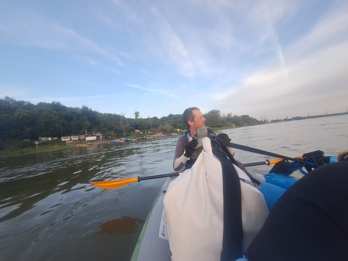 departing Svishtov Bulgaria kayaking the Danube River Jonas sunrise