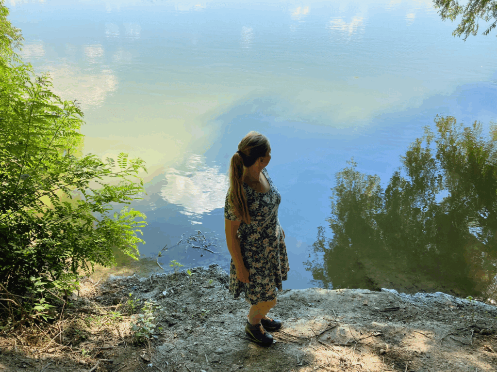 Iris Veldwijk at Gogosu Branch Danube River Comoara Istrului touristic complex launch kayak
