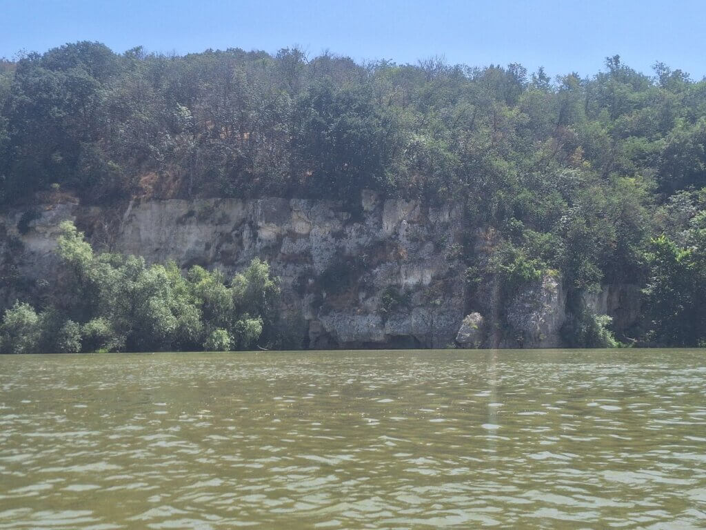 cliffs near Karaorman Bulgaria Ruse chalk limestone high water levels Danube River