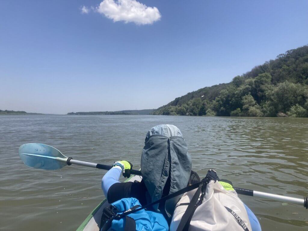 Iris Veldwijk kayaking Ruse TV Tower Bulgaria Romania river islands Balkan travel Danube